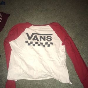 White and red base ball vans shirt